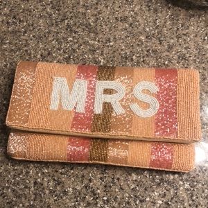 Pink Striped Mrs Clutch